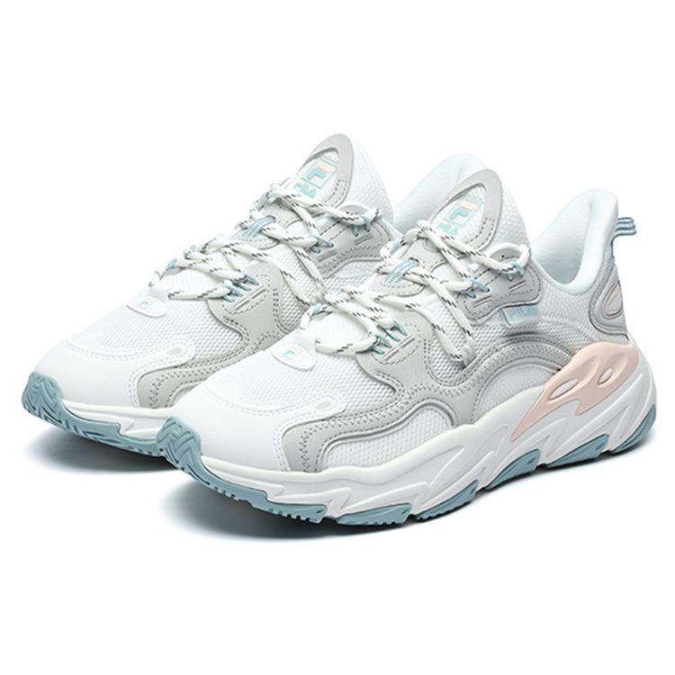 Fila Wave Series Fabric Synthetic Leather Casual Trend Sports Low-Top Lifestyle Shoes Women Sneaker White F12W226112FBA