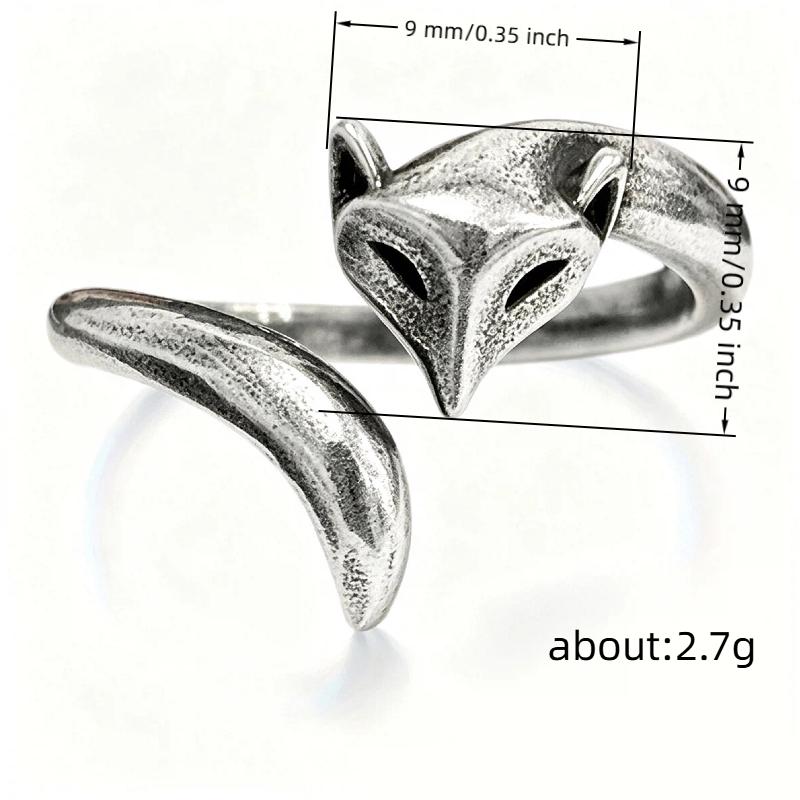 Huitan Cute Fox Open Adjustable Ring for Women Trendy Gold Color/Silver Color Distressed Vintage Party Daily Animal JewelryGood product