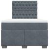 Cadre de lit avec matelas - Maison Exclusive - 120x190cm - Velours gris foncé - Tête de lit réglable