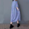 Short Sleeve Plus Size Vintage Stripe New In Dresses for Women Casual Loose Long Summer Dress