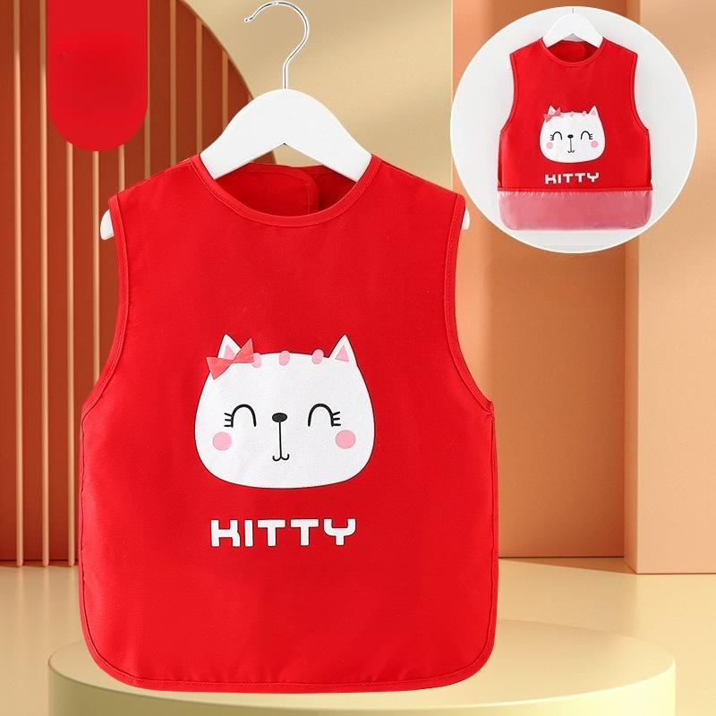 Cartoon Waterproof Kawaii Children Sleeveless Bibs Meal Burp Cloth Anti Dirty Apron Elephant Giraffe Feeding Accessories