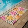 Vibrant Brush Daisy Floral Microfiber Beach Towel Quick Dry Sand Free Oversized Soft Absorbent Bath Towel for Swimming Pool Gym