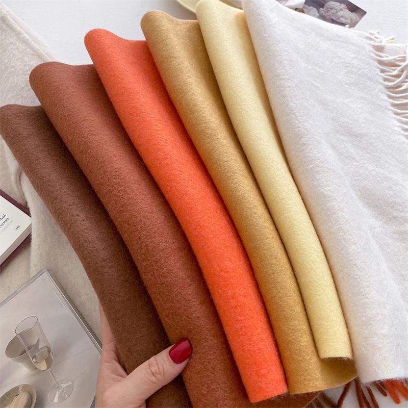 New 33 Color Winter Scarf for Women Long Warm Cashmere Scarves Hijab Lady Solid Shawl Wrap Female Pashmina Bandana Poncho Stole