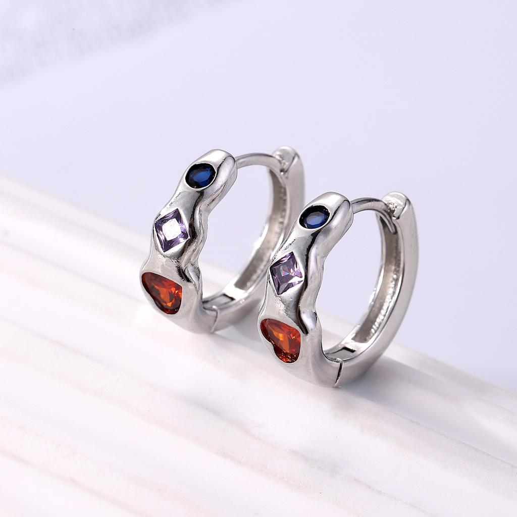 S925 Sterling Kupferstift Ohrringe Mode Creolen Weißgoldplattierte Ohrringe Nickelfreie Ohrringe