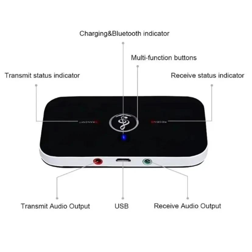 2 In 1 Bluetooth 5.0 Audio Transmitter Receiver RCA 3.5mm AUX Jack USB Dongle Music Wireless Adapter For Car PC TV Headphones