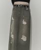 Musinsa Standard Woman Women'S Pigment Distressed Maxi Skirt [Khaki]