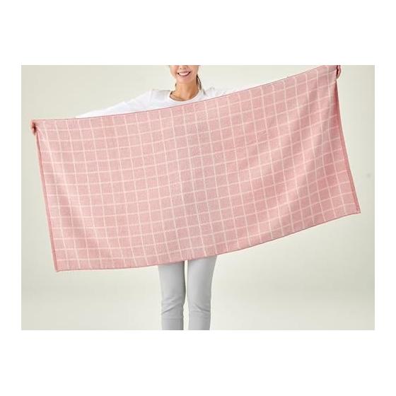 Kosugizen Large Bath Towel Window Check 2 Colors 1 Piece Each 70 X 140cm Slightly Large Bath Towel Great Value In Bulk Set of 2 ZGTF-9201-2