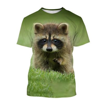 Mode Niedliches Tier Waschbär 3D Druck T-Shirts Sommer Männer Frauen Kurzarm T-Shirt Übergroße Harajuku T-Shirts Oberteile Kinderkleidung