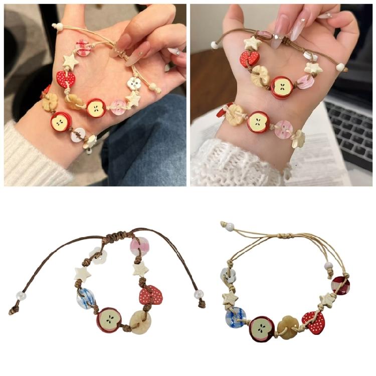 Practical Apples Designs Bracelet Jewelry Accessory for Stylish Girls Craft from Sturdy Resin for Trendy Look Styles