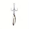 5pcs Luoya Reinforced Turn Ring Three Hook Rotating Sequin Three Hook Bearing Turn Ring Golden and Silvery Tin Ordinary Hook Sea Fishing