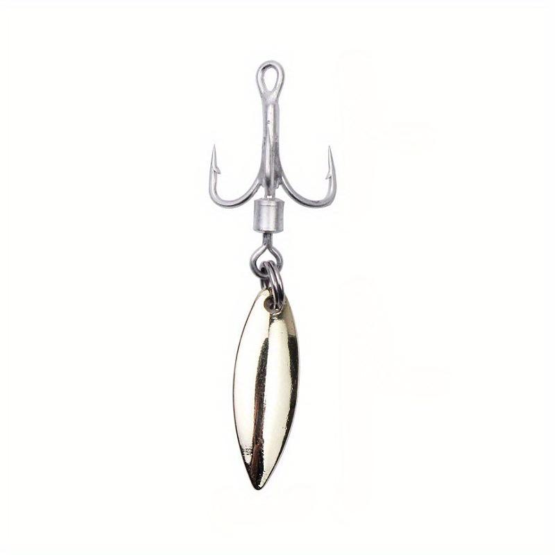5pcs Luoya Reinforced Turn Ring Three Hook Rotating Sequin Three Hook Bearing Turn Ring Golden and Silvery Tin Ordinary Hook Sea Fishing