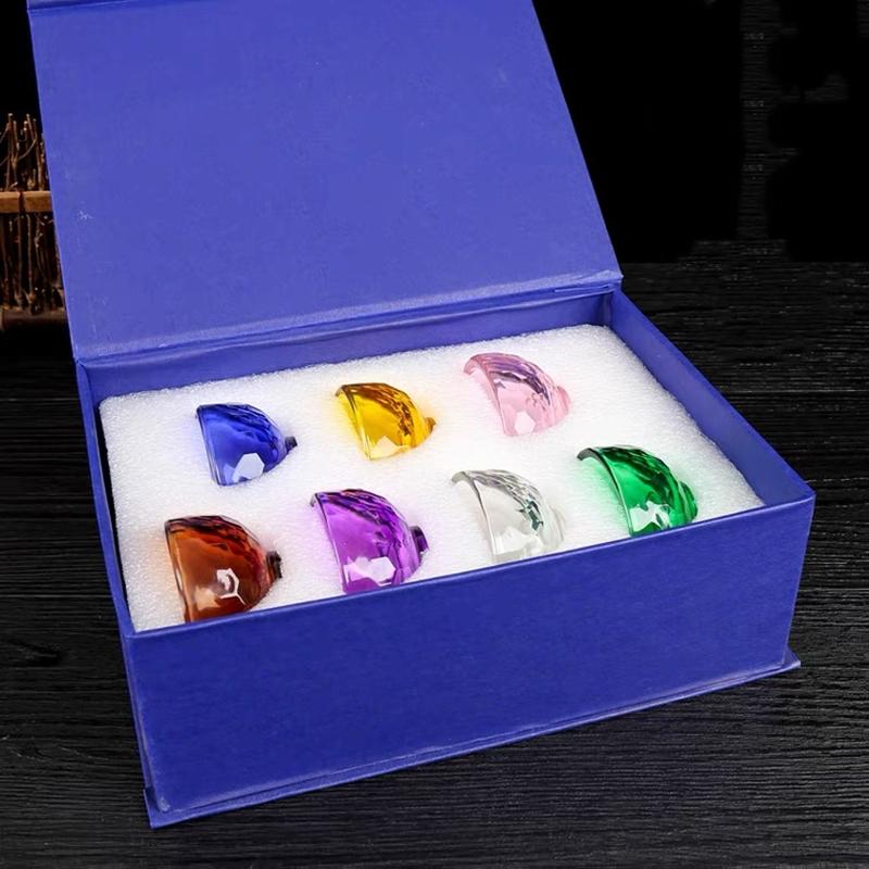 7 Stück Geprägte Mehrfarbige Glas Buddha Schale Hämmertextur Handwerkskunst Heiliges Wasser Schale Buddhistisches Hausgeschenk Lnterieur Dekoration