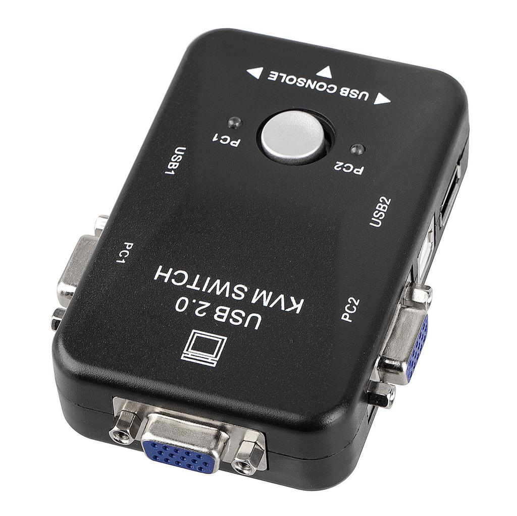 USB VGA KVM Switch 2 Port Share Desktop Laptop Video Monitor LCD Keyboard Mouse