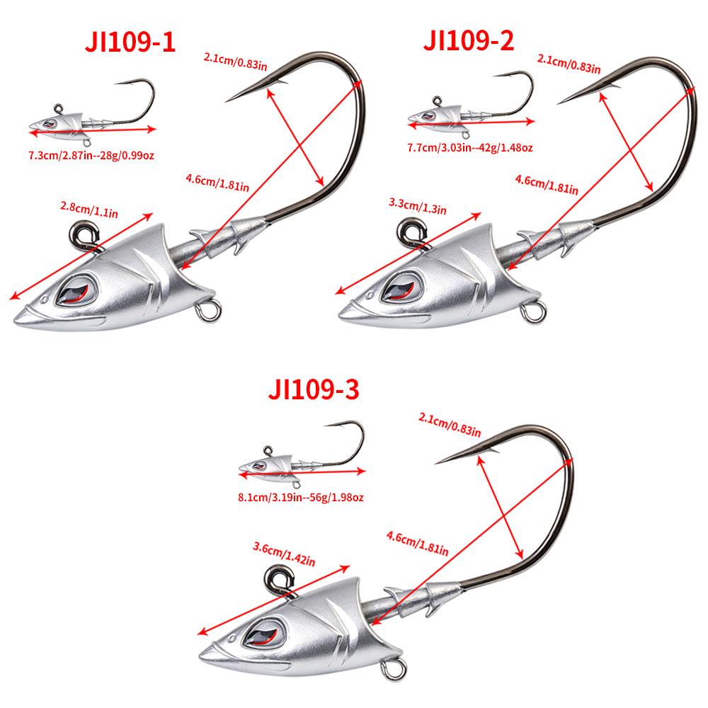 15 stuks Swimbait Jigkoppen met Chartreuse Visoog 42g 56g 28g Jigkoppen voor Zoetwater&Zoutwater Vissen