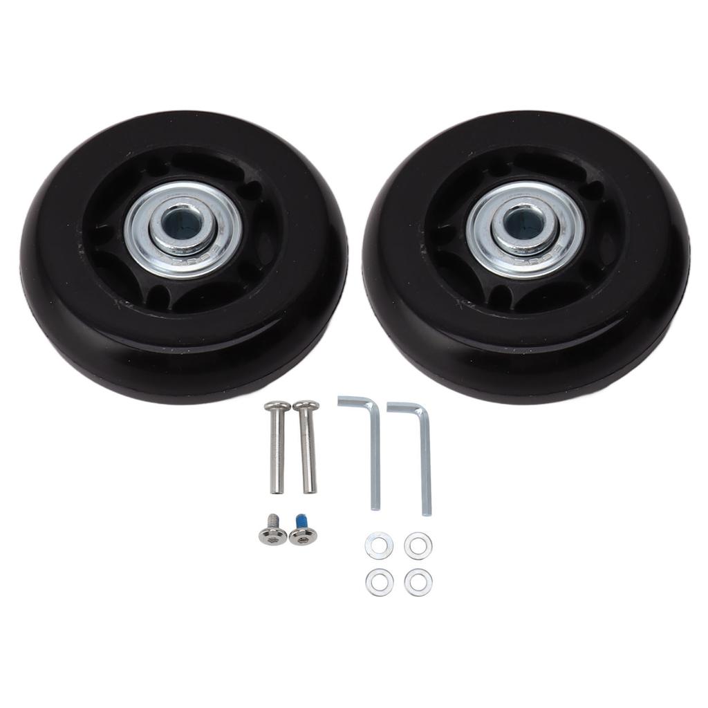 2pcs Luggage Suitcase Replacement Wheels Noiseless Rubber Swivel Caster Wheels Bearings Repair Kits