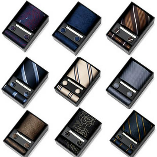 Men’s Luxury Solid Color Tie Gift Set - 4-Piece Formal Suit and Wedding Accessories