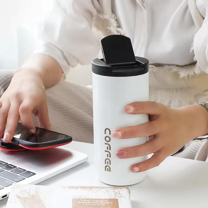 400ml Stainless Steel Coffee Thermos Bottle Thermal Mug Leakproof Car Vacuum Flasks Coffee Cup Travel Portable Insulated Bottles