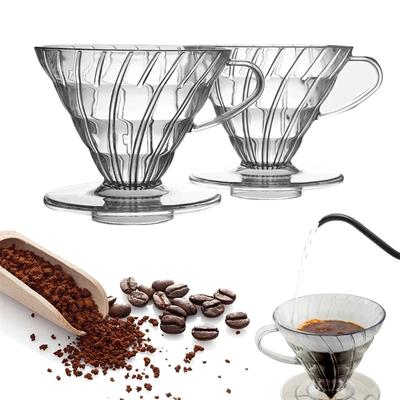 Wiederverwendbarer Kaffeefilter aus Harz für Pour Over Barista Kaffeezubereitung Kaffeetrichter Filterbecher 1-4 Tassen