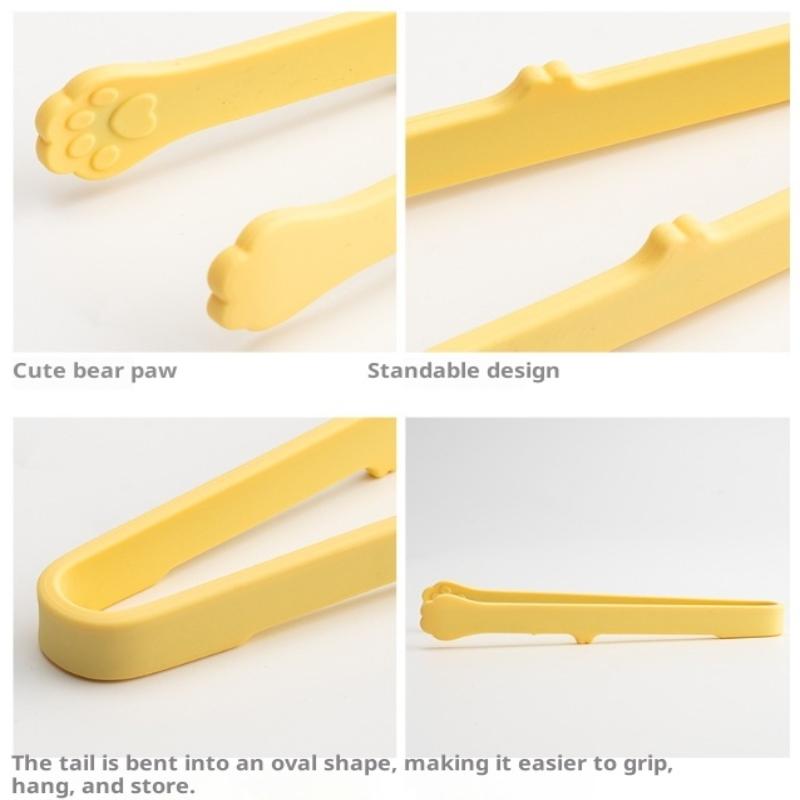 Creative Japanese Cat Paw Shape Silicone Mini Snack Food Tongs Non-Slip Handles Bbq Bread Ice Cube Clip Kitchen Accessories