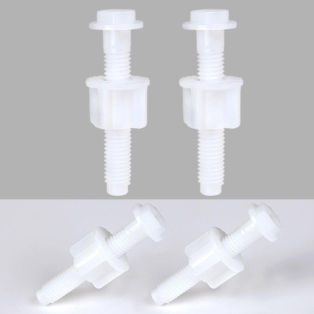 Hinge Bolts Screw Reliable Plastic Toilet Repair Kit 2pc Hinge Bolts Screw Set White Bathroom Fixture Accessories