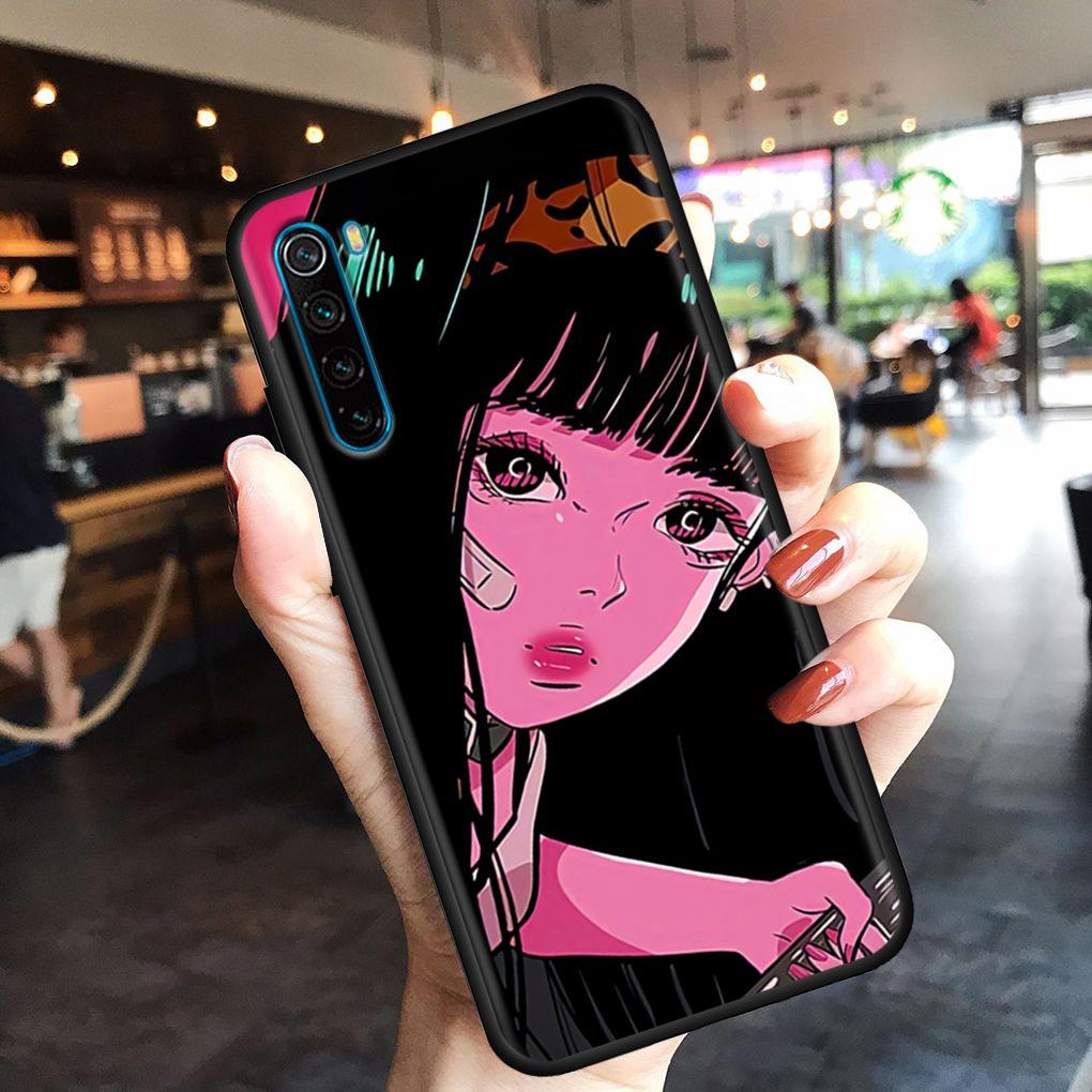 Super Cute Girl Anime Mobile Phone Shell for Redmi Note 10 11 11S 11E 7 8 8T 9 9S 9T Pro Plus 4G 5G Black Soft Case Cover Fundas