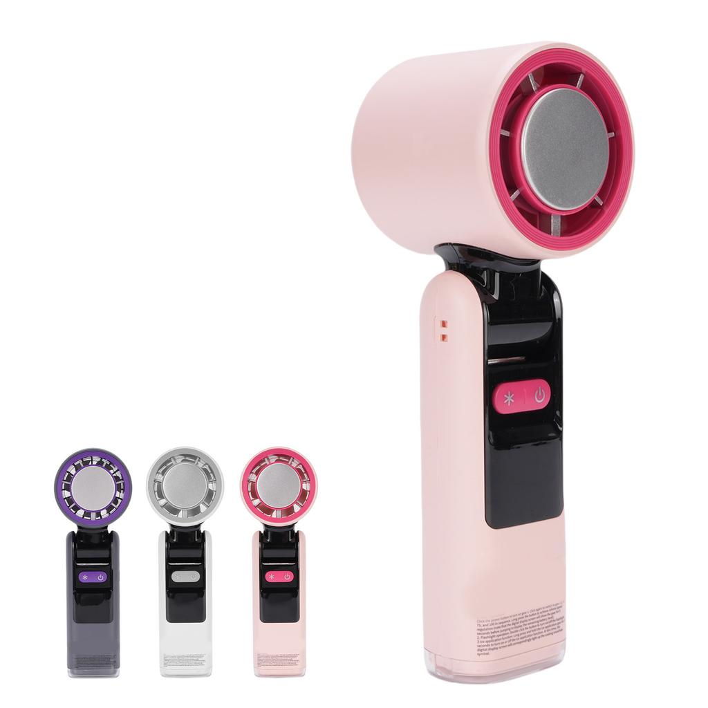 Ice Cooling Handheld Fan Rechargeable LED Digital Display 100 Speed Foldable Hand Turbine Fan with L