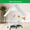 Bird Cage with Rolling Stand House Shape Bird Cage Large 2 Tier Bird Cage with Lock Bird Villa for Medium & Large Birds