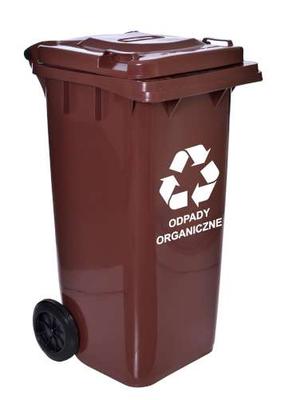 Waste Container 120L Bin Trash Can Brown