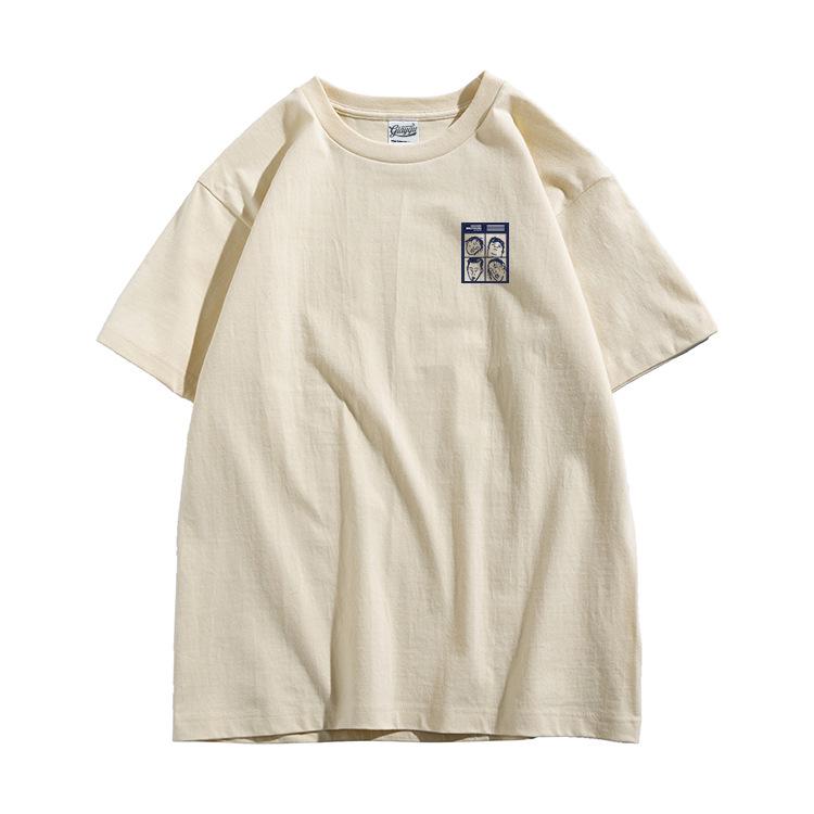 

Мужская модная футболка с японским принтом «Маленький джентльмен» - Чистый хлопок, Короткий рукав, Свободный крой, Круглый вырез XS