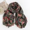 Printed scarf women's autumn and winter thickened imitation cashmere high-end long scarf large shawl