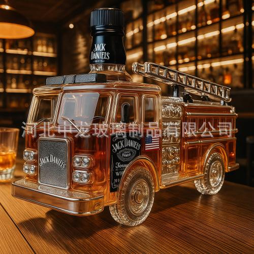 Bottiglia di whiskey camion dei pompieri vetro borosilicato bottiglia di vino rosso decorazione bar decorazione casa decorazione ristorante