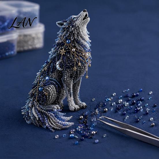 Kit di perline per animali Kit per creare, Disegni carini con stelle e luna, Kit fai-da-te con perline luna e stelle per principianti, Adulti Decorazione per la casa Set regalo fatto a mano