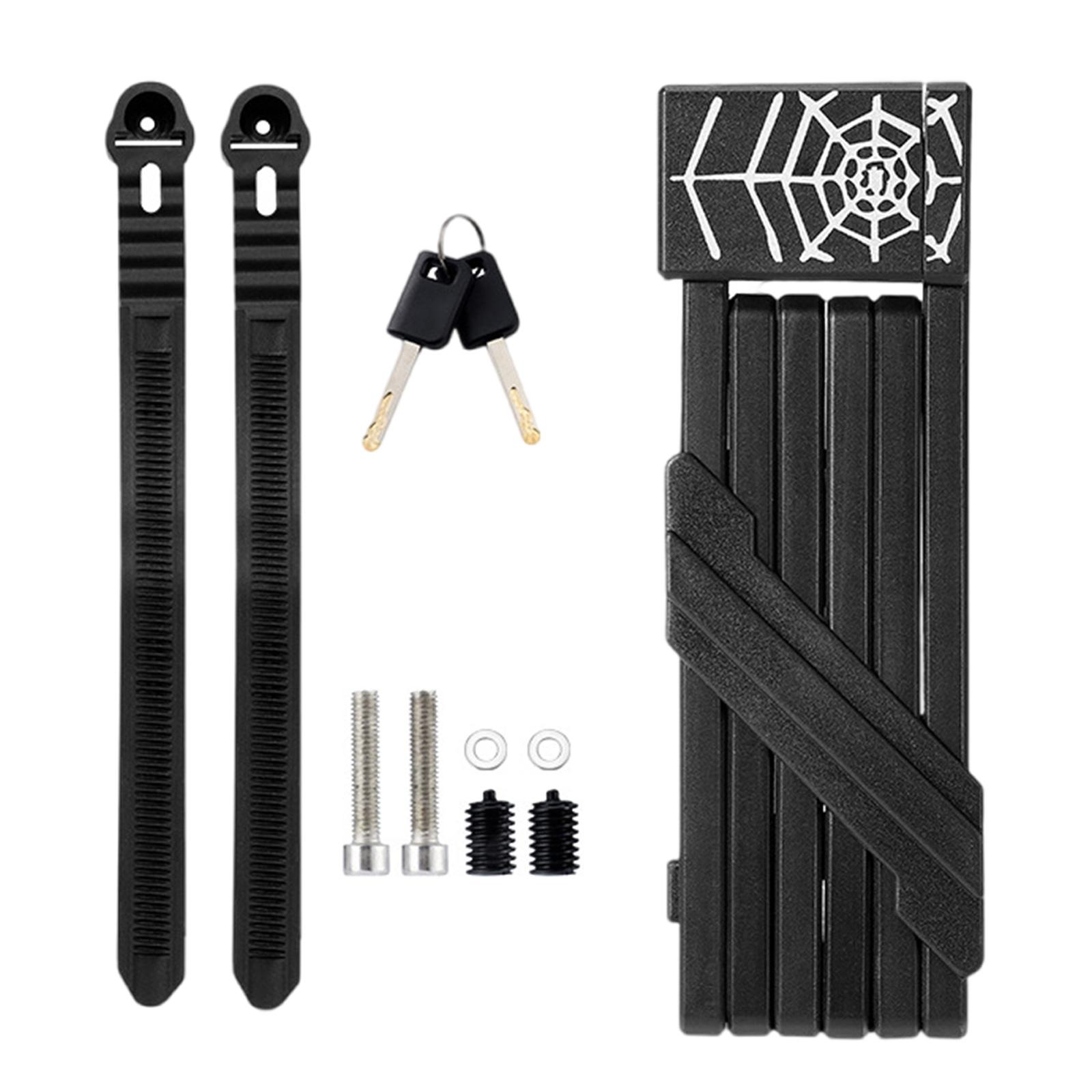 

Bicycles Scooter Motorcycle Folding Lock with Key Fold Chain Heavy Duty Metal Foldable Lock AntiTheft Cycling Lock