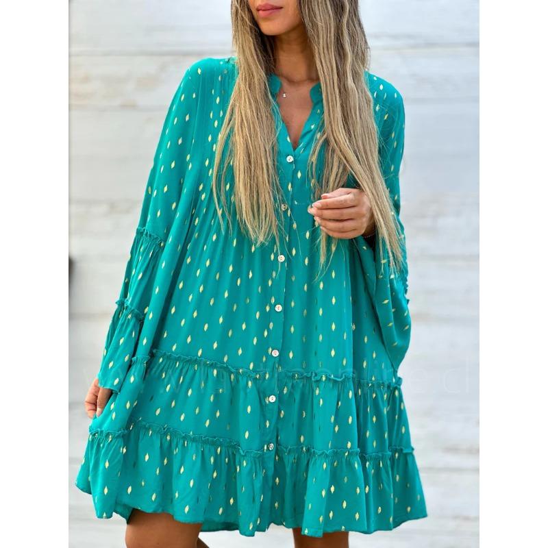 JPNTKY Fashion Spring Autumn Long Sleeve Casual Dresses