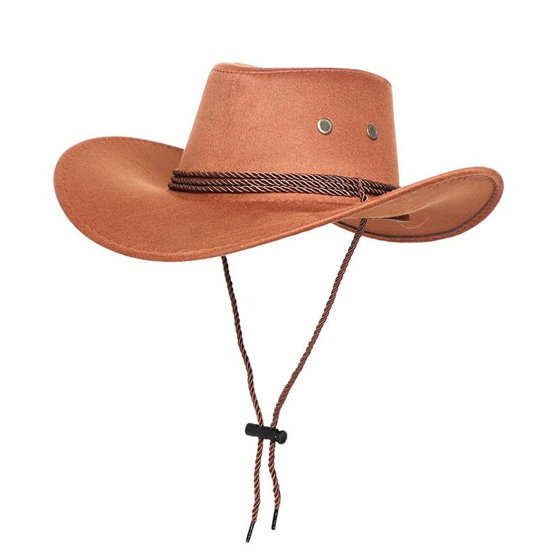 

Взрослая замшевая шляпа в стиле вестерн с широкими полями, ковбойская шляпа в стиле вестерн, винтажная рыцарская шляпа, ковбойская летняя кепка для походов и путешествий кофейный