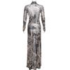 Women's Dress Mesh See-through High Collar Slim Fit Dress