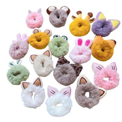 1 st Ny Håraccessoarer Fuskpäls Hårband Björn Scrunchies Kvinnor Söta Flickor Elastiska Hårelastik Gummisnodd Barn Hästsvanshållare