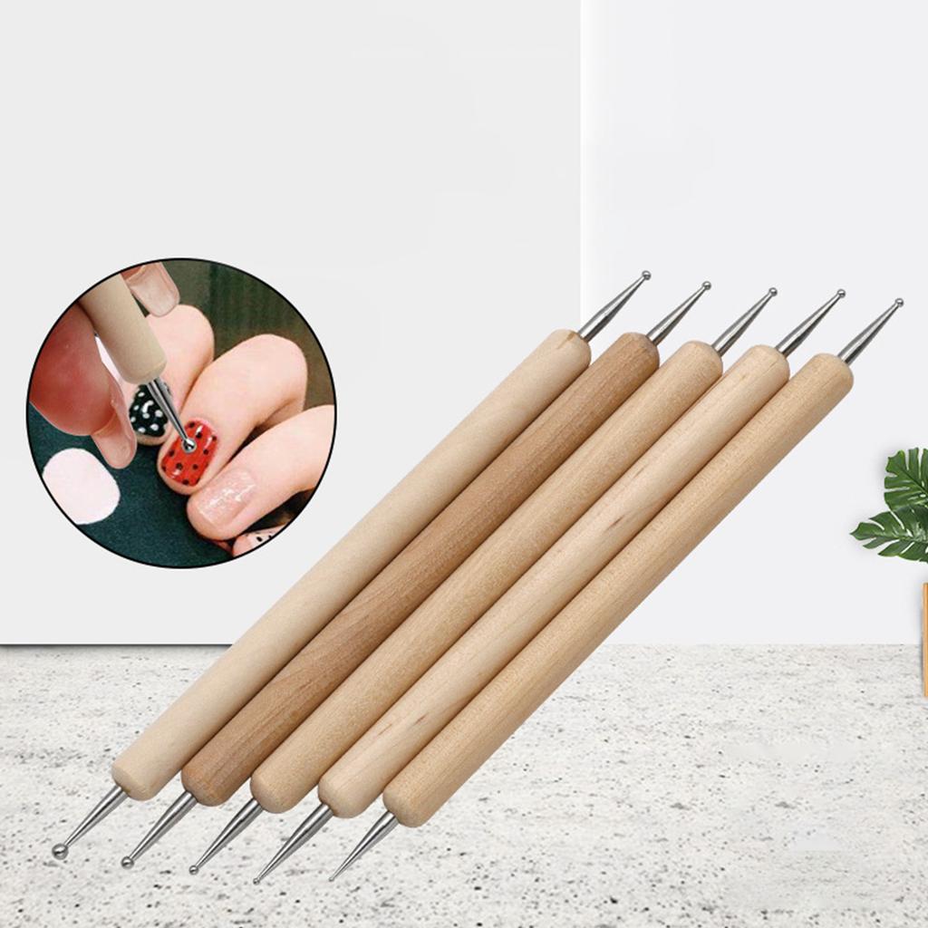 5 Pcs Dotting Pen with Two Ends Nail Art Dotting Tool Embossing Pen Dotting Tool Set Nail Art Pen Clay Carving Tool