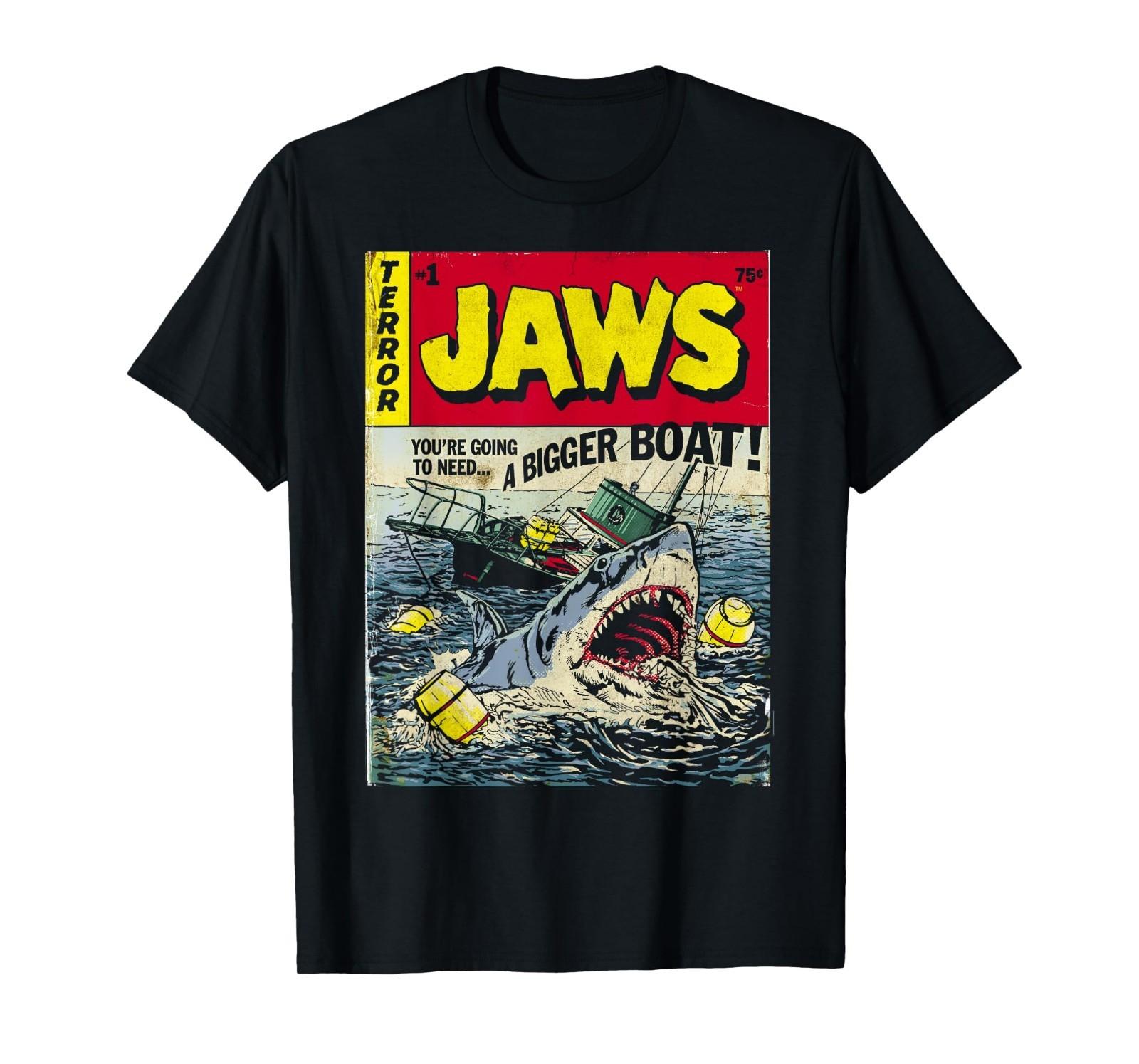 Jaws Pulp Attack Comic Cover Short Sleeve T-Shirt Mens Womens Tees Top 3XL