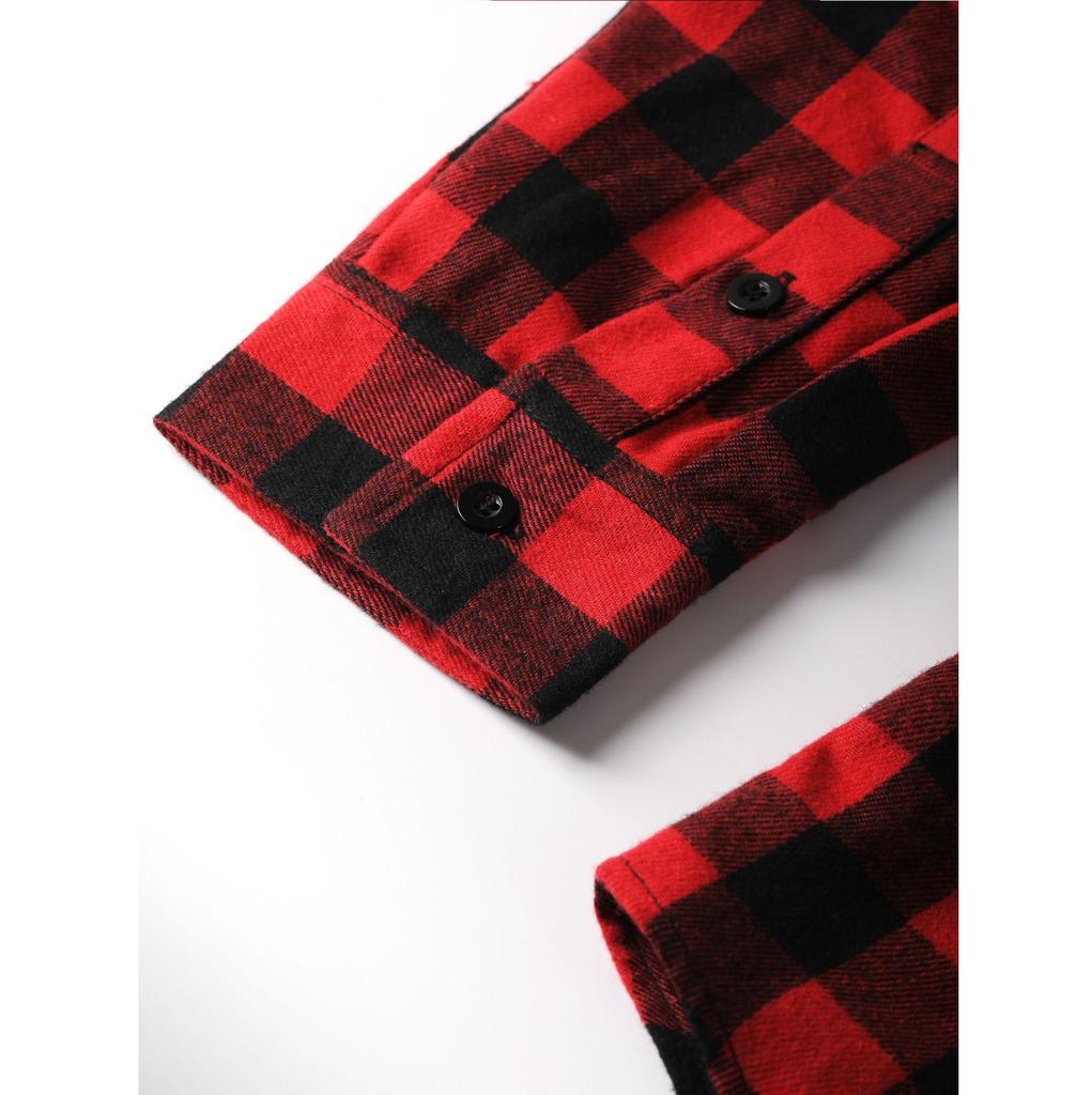 Spring and Autumn Men's Basic Checkered Men's Slim Fit Casual Shirt Men's Long Sleeved Jacket Cardigan