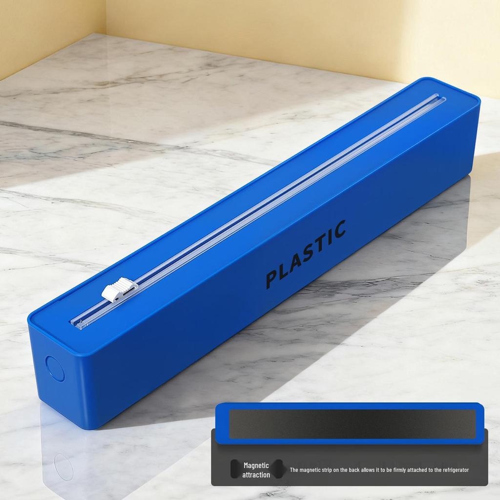 Wall-Mounted Magnetic Cling Film Cutter with Suction Cup & Two-Way Sliding Blade for Foil and Baking Paper