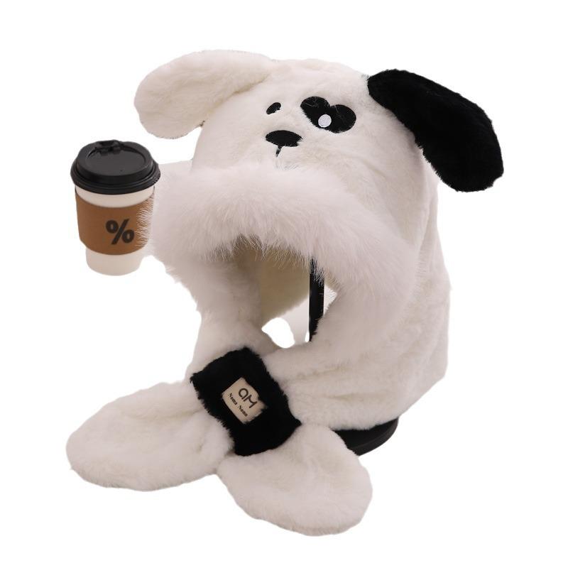 Winter Warm Vielseitig 2025 Zeigen Sie Ihr Gesicht Kleine Lei Feng Mütze Tide Niedliche Welpen Plüsch Ohrenmütze Kinder