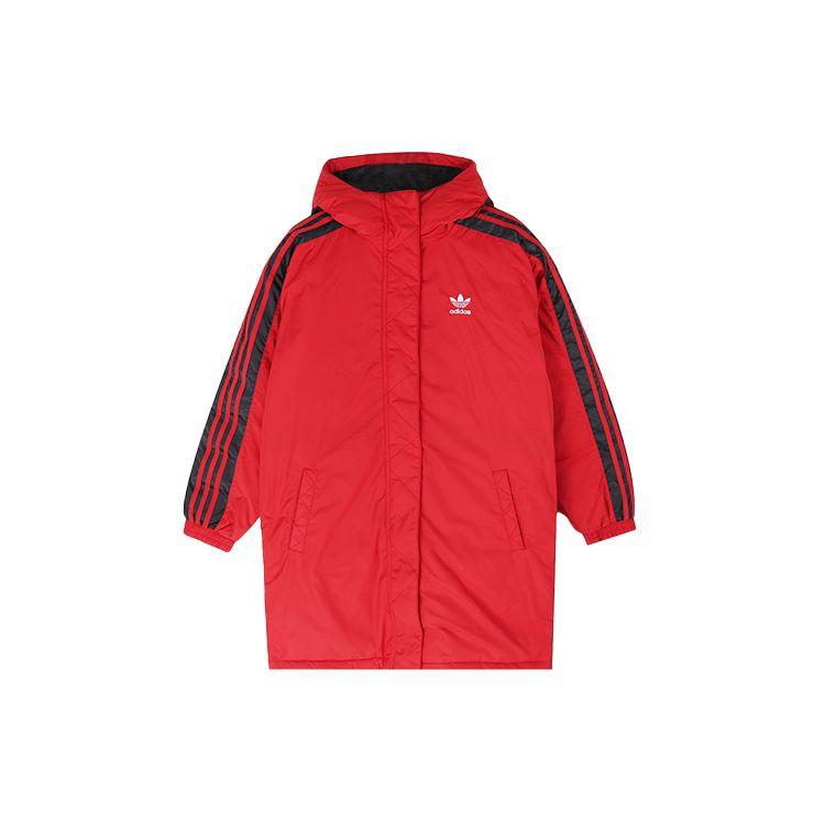 Adidas Originals Warm Mid-Length Casual Sports Hooded Down Jacket Women Light-Crimson FL0046 30