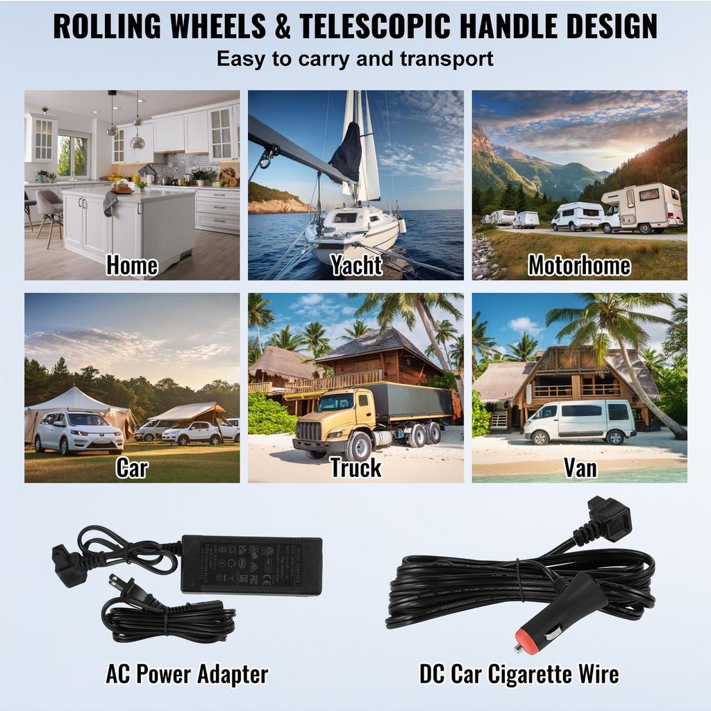 Portable Car Refrigerator Freezer Compressor 50 L Dual Zone for Home Car