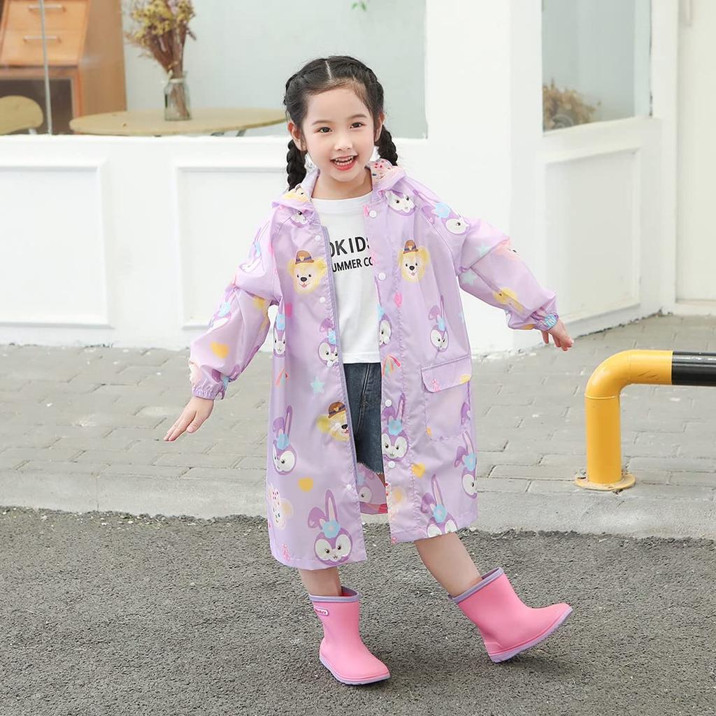 School Boys and Rain Elementary School with with Storage Rain Perfect for Rainy Commuting To Outdoor One Medium Children's Raincoat, Rainwear, Bag,