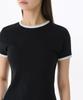 MUSINSA STANDARD WOMAN Women'S Slim Ringer Jersey Mini Dress [Black/White]