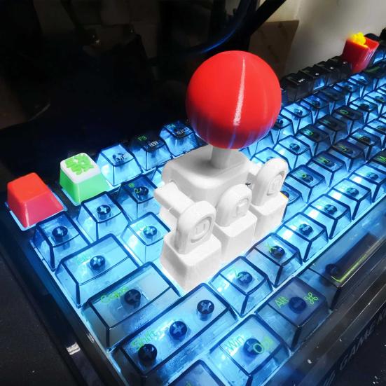 Vintage Game Joystick Keycap 3D Printed Novelty Mechanical Keyboard Keycap 4-Key Linkage Mini Fighting Controller Button Attachment for Gamer