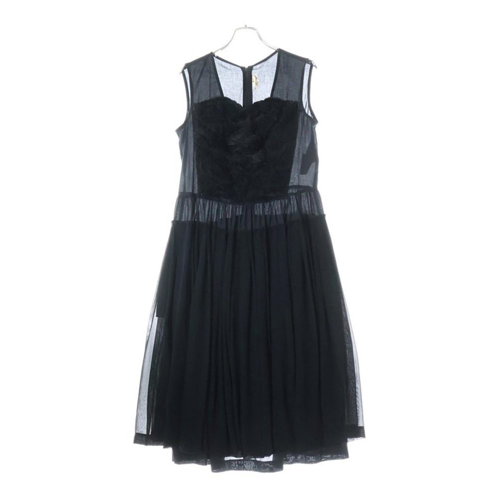 COMME des GARCONS 16SS Платье-туника без рукавов с мехом и плиссировкой Черное Женское Б/у 5 Унисекс Футболка S