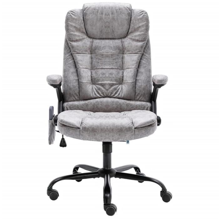 VidaXL Chaise de bureau de massage gris clair similicuir daim 20578