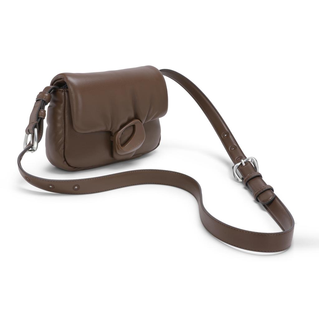 New CHARLES&KEITH PU Shoulder Bag, Small Square Bag, Pillow Bag, Shoulder Bag Women's Dark Brown/Noir Black/Ivory CK2-20271242